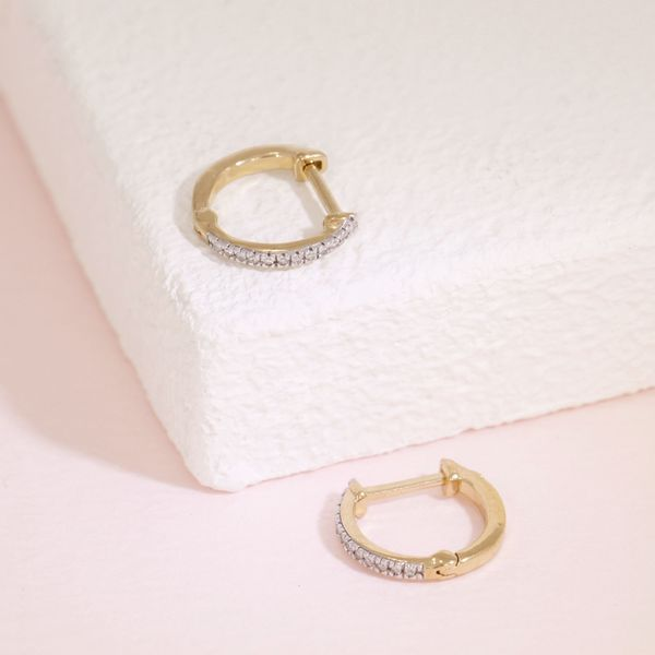 Ella Stein Diamond Huggie Earrings, .05ctw Image 2 SVS Fine Jewelry Oceanside, NY