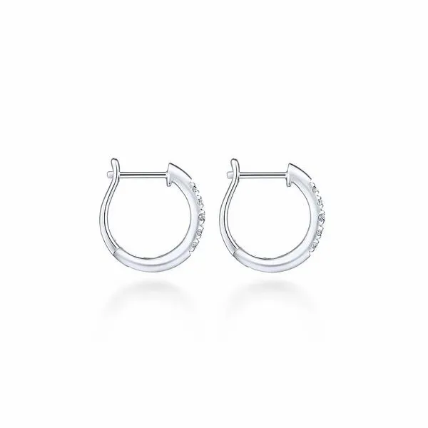 Gabriel & Co. Classic White Gold Huggie Earrings Image 2 SVS Fine Jewelry Oceanside, NY