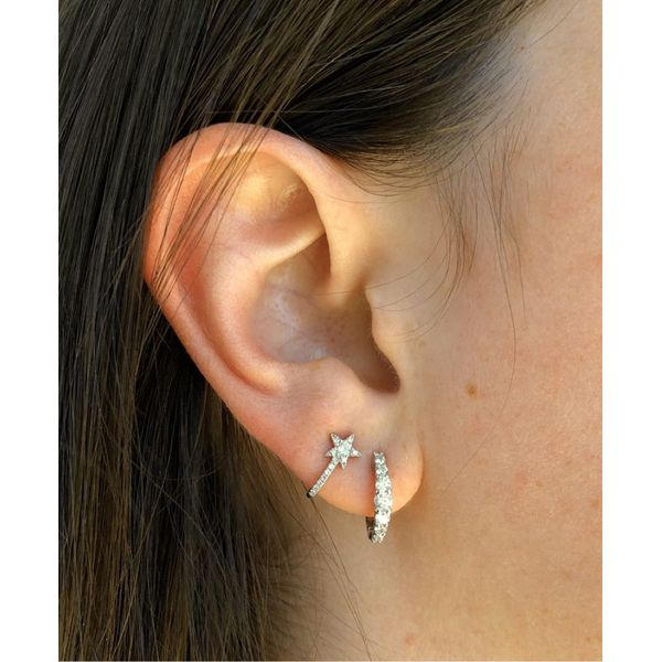 Gabriel & Co. Lusso White Gold Huggie Earrings Image 3 SVS Fine Jewelry Oceanside, NY