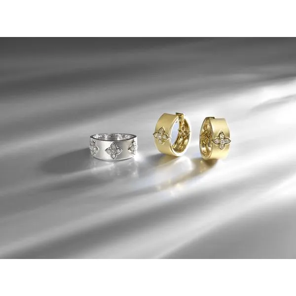 Heritage Collection: Diamond Clover Huggies Image 2 SVS Fine Jewelry Oceanside, NY