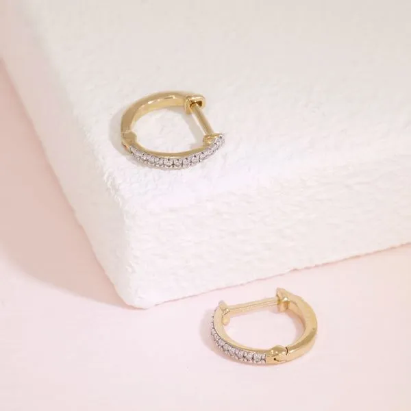 Ella Stein Diamond Huggie Earrings, .05ctw Image 2 SVS Fine Jewelry Oceanside, NY
