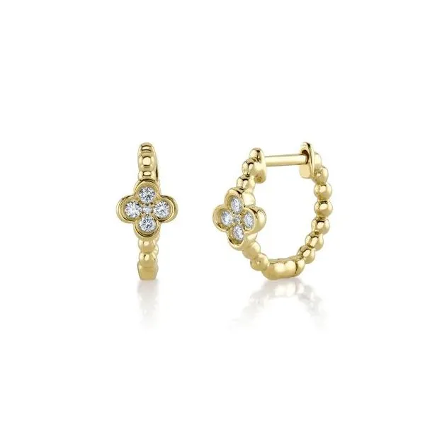 Shy Creation Yellow Gold And Diamond Earrings SVS Fine Jewelry Oceanside, NY
