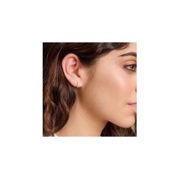 Yellow Gold Plated Sterling Silver Huggies Image 2 SVS Fine Jewelry Oceanside, NY