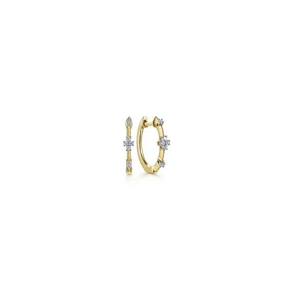 Gabriel & Co. Kaslique Yellow Gold Diamond Earrings SVS Fine Jewelry Oceanside, NY