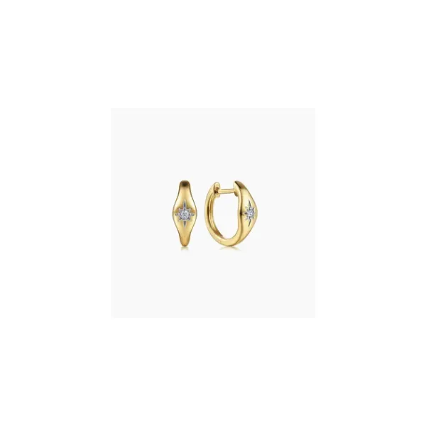 Gabriel & Co. Contemporary Yellow Gold Huggie Earrings SVS Fine Jewelry Oceanside, NY
