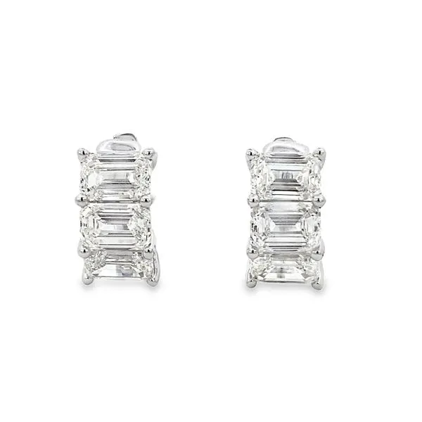 White Gold Diamond Huggies, 6.09Cttw Image 3 SVS Fine Jewelry Oceanside, NY