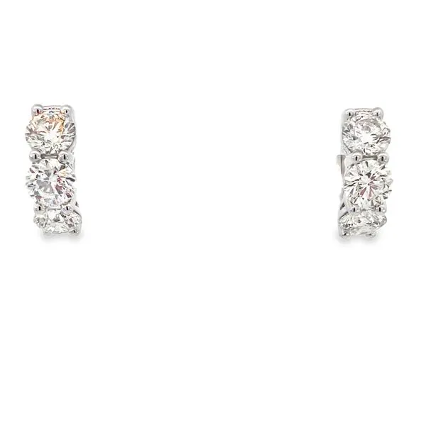 White Gold Diamond Huggies, 4.20Cttw Image 3 SVS Fine Jewelry Oceanside, NY