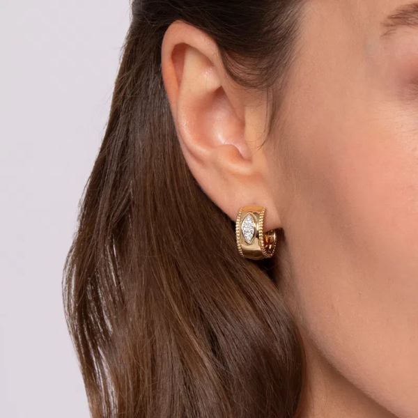 Gabriel & Co. Bujukan Yellow Gold Diamond Huggie Earrings Image 2 SVS Fine Jewelry Oceanside, NY