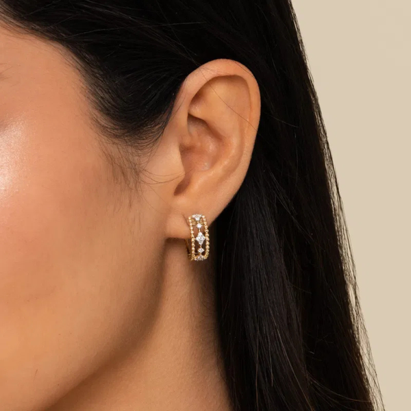 Gabriel & Co. Bujukan Yellow Gold Diamond Earrings Image 2 SVS Fine Jewelry Oceanside, NY