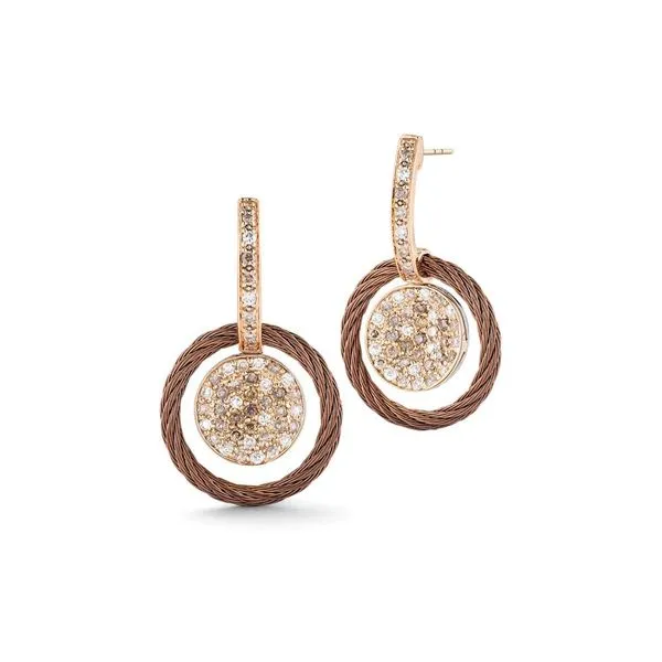 ALOR Petra Collection Bronze Cable Diamond Earrings SVS Fine Jewelry Oceanside, NY