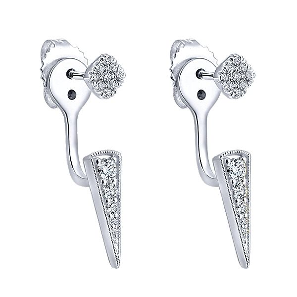 Gabriel & Co. Kaslique Collection White Gold Diamond Earrings Image 3 SVS Fine Jewelry Oceanside, NY