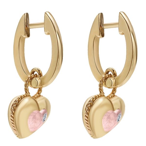 Gabriel & Co. Secret Garden Collection Yellow & Rose Gold Diamond Earrings Image 2 SVS Fine Jewelry Oceanside, NY