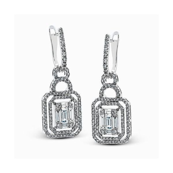 Simon G. Mosaic Collection 18K White Gold Earrings SVS Fine Jewelry Oceanside, NY