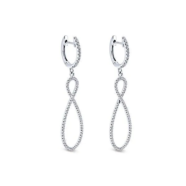 Gabriel & Co. Lusso 14K White gold Drop Earrings Image 2 SVS Fine Jewelry Oceanside, NY