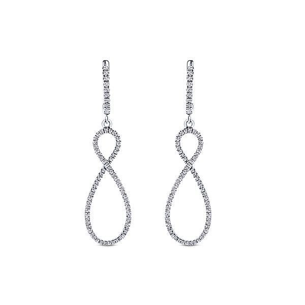 Gabriel & Co. Lusso 14K White gold Drop Earrings SVS Fine Jewelry Oceanside, NY