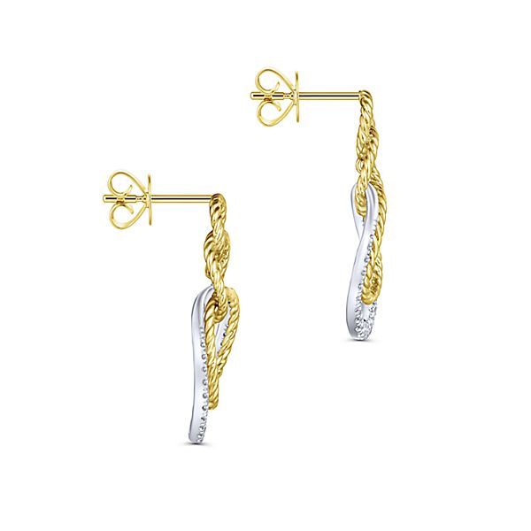Gabriel & Co. Hampton Collection Yellow & White Gold Diamond Studs Image 3 SVS Fine Jewelry Oceanside, NY