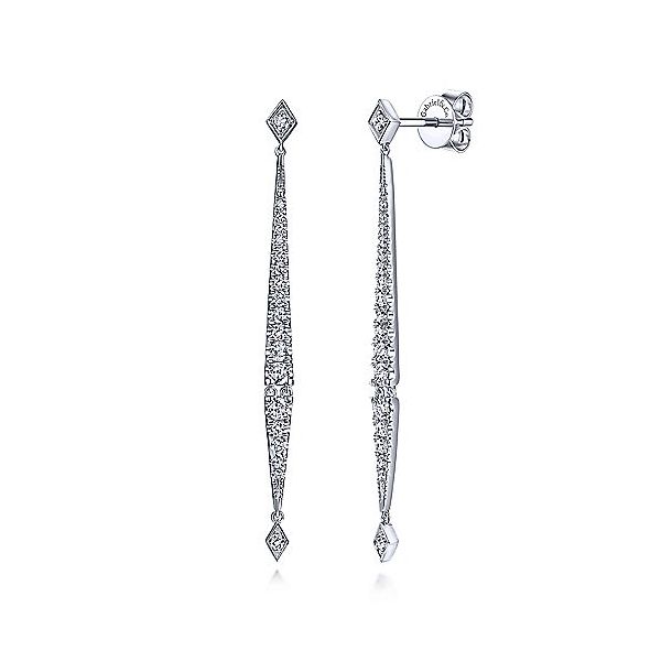 Gabriel & Co. Kaslique 14K White Gold Diamond Earrings SVS Fine Jewelry Oceanside, NY