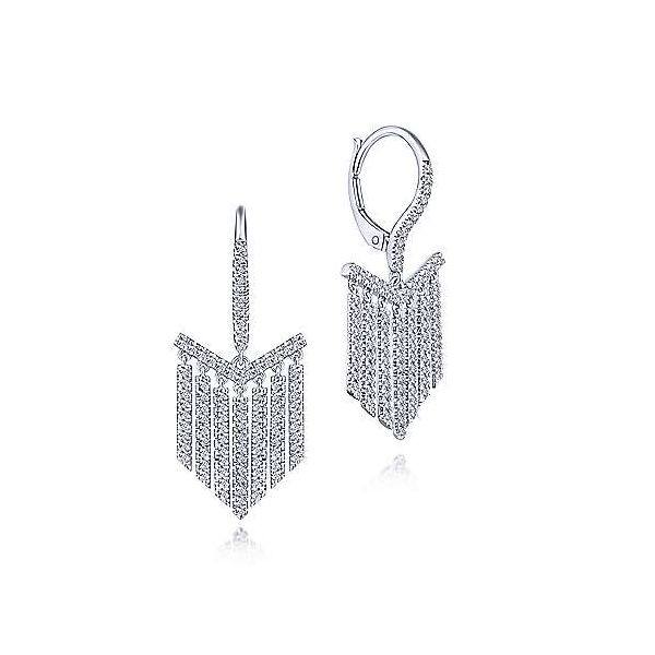 Gabriel & Co. Art Moderne 14K White Gold Diamond Earrings SVS Fine Jewelry Oceanside, NY