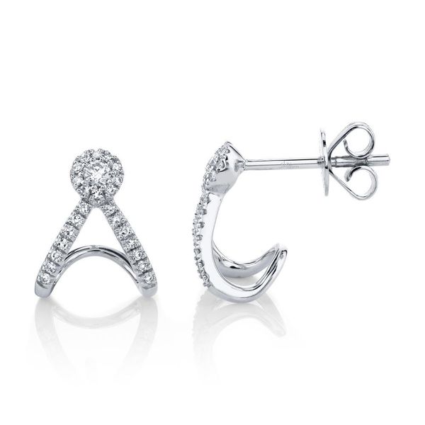 Shy Creation 14K White Gold And Diamond Earrings Image 2 SVS Fine Jewelry Oceanside, NY