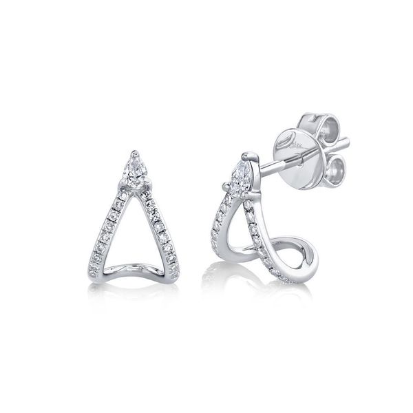 Shy Creation 14K White Gold And Diamond Earrings SVS Fine Jewelry Oceanside, NY