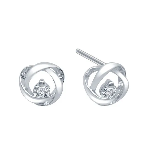 Infinite Love Knot Sterling Silver Studs, 0.30Cttw SVS Fine Jewelry Oceanside, NY