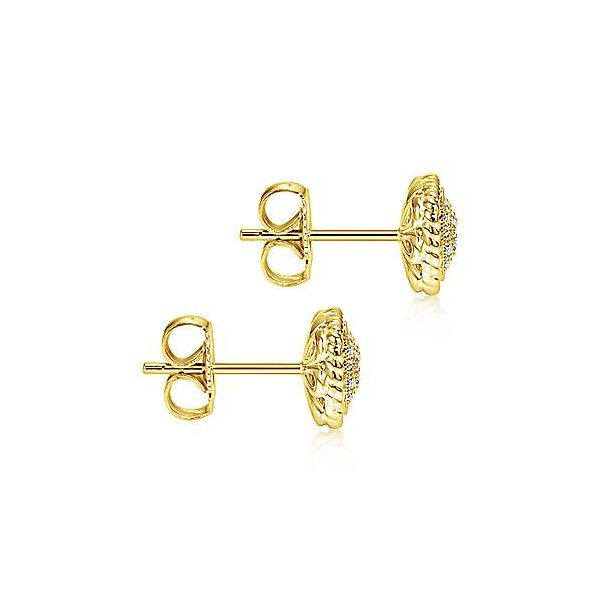 Gabriel & Co. Hampton Yellow Gold Twisted Cluster Diamond Stud Earrings, .17ctw Image 3 SVS Fine Jewelry Oceanside, NY