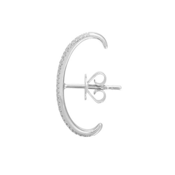 Single Diamond Long Wrap Stud Earring, .12ctw Image 2 SVS Fine Jewelry Oceanside, NY