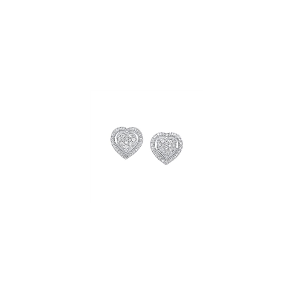 Sterling Silver & Diamond Heart Earrings, 0.20Cttw SVS Fine Jewelry Oceanside, NY