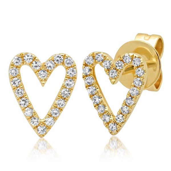 Shy Creation Diamond Heart Earrings SVS Fine Jewelry Oceanside, NY