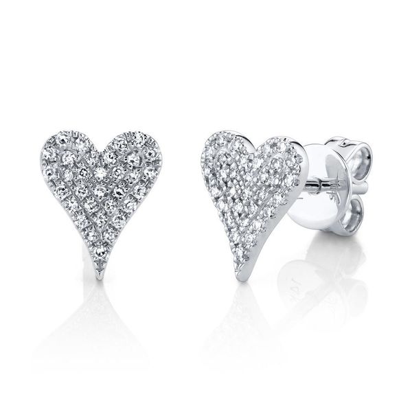 Shy Creation Amor Diamond Heart Stud Earrings, .14ctw SVS Fine Jewelry Oceanside, NY