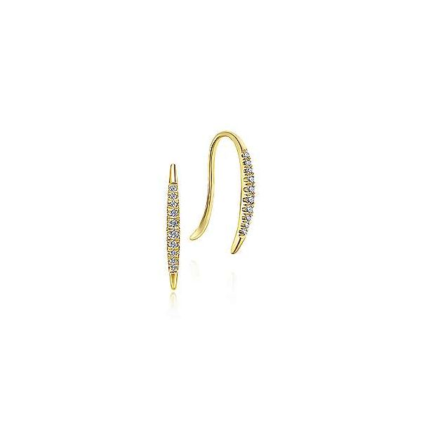 Gabriel & Co. Kaslique Yellow Gold Diamond Earrings SVS Fine Jewelry Oceanside, NY