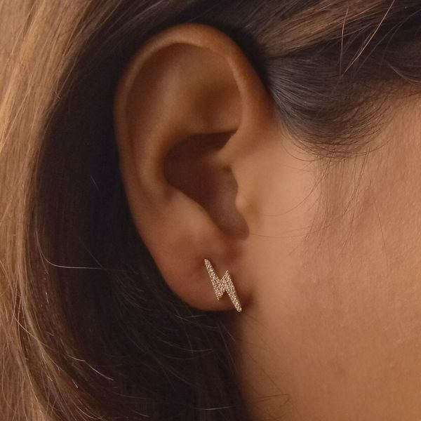 Ella Stein Lightning Bolt Diamond Stud Earrings, .09ctw Image 2 SVS Fine Jewelry Oceanside, NY
