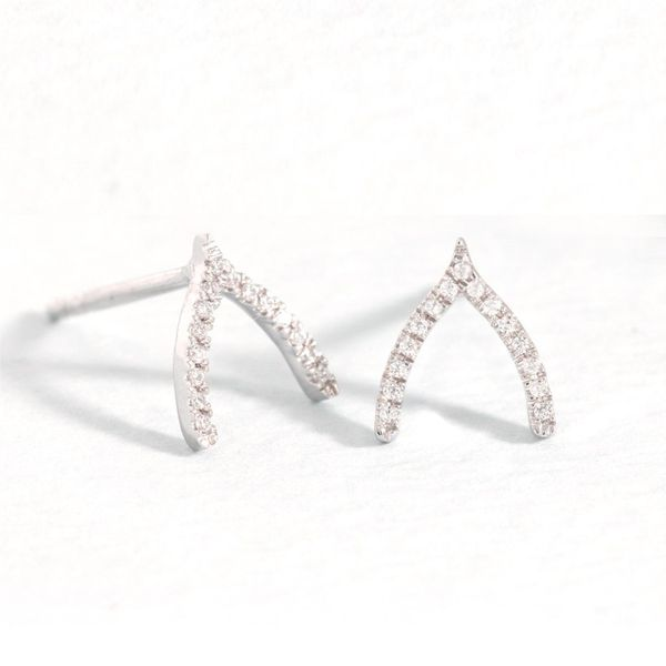Ella Stein Diamond Wishbone Stud Earrings, 0.05Cttw SVS Fine Jewelry Oceanside, NY