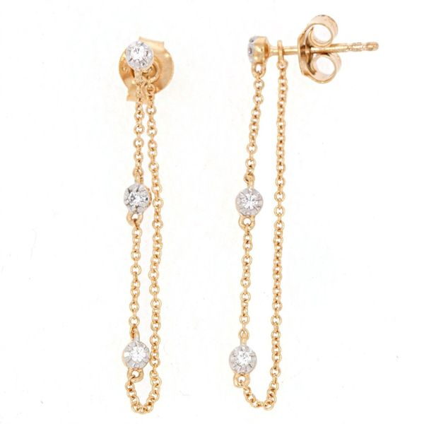 Ella Stein Diamond Chain Drop Earrings, 0.09Cttw SVS Fine Jewelry Oceanside, NY
