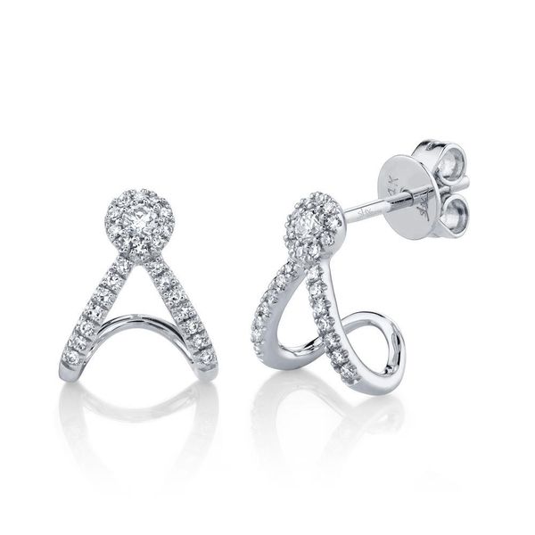 Shy Creation White Gold And Diamond Earrings SVS Fine Jewelry Oceanside, NY