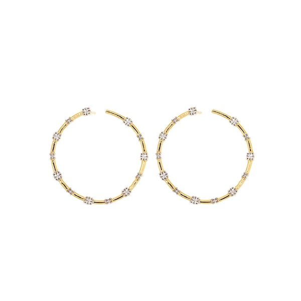 Ella Stein Inner Circle Gold Plated Sterling Silver Earrings SVS Fine Jewelry Oceanside, NY