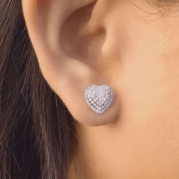 Ella Stein Heart Diamond Stud Earrings, 0.16Cttw Image 2 SVS Fine Jewelry Oceanside, NY