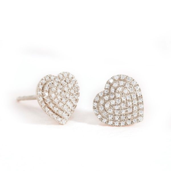 Ella Stein Heart Diamond Stud Earrings, 0.16Cttw SVS Fine Jewelry Oceanside, NY