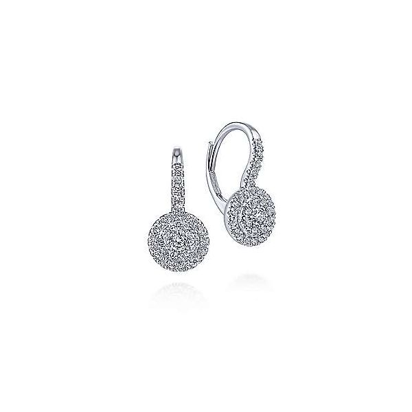 Gabriel Classic White Gold Diamond Leverback Earrings SVS Fine Jewelry Oceanside, NY