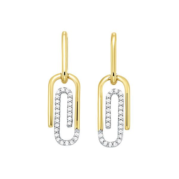 Diamond Paperclip Earrings SVS Fine Jewelry Oceanside, NY