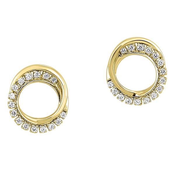 Diamond Double Eternity Circle Stud Earrings SVS Fine Jewelry Oceanside, NY