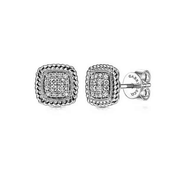 Gabriel & Co. Hampton White Gold Diamond Earrings SVS Fine Jewelry Oceanside, NY