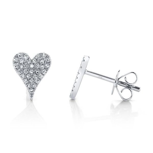 Shy Creation Amor Diamond Heart Stud Earrings, .14ctw Image 2 SVS Fine Jewelry Oceanside, NY