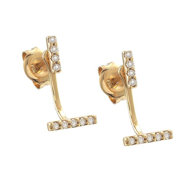 Yellow Gold Diamond Peek A Boo Earrings, 0.11Cttw SVS Fine Jewelry Oceanside, NY