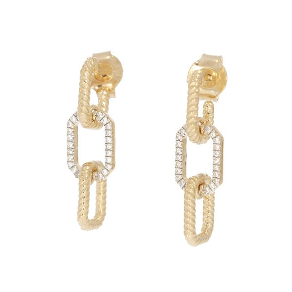 Ella Stein Trio Rope Gold Plated Silver Earrings SVS Fine Jewelry Oceanside, NY