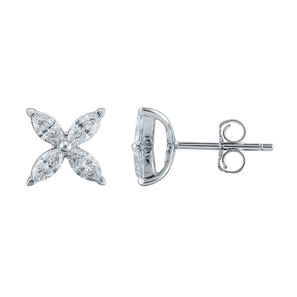 White Gold Diamond Earrings, 0.95Cttw Image 2 SVS Fine Jewelry Oceanside, NY
