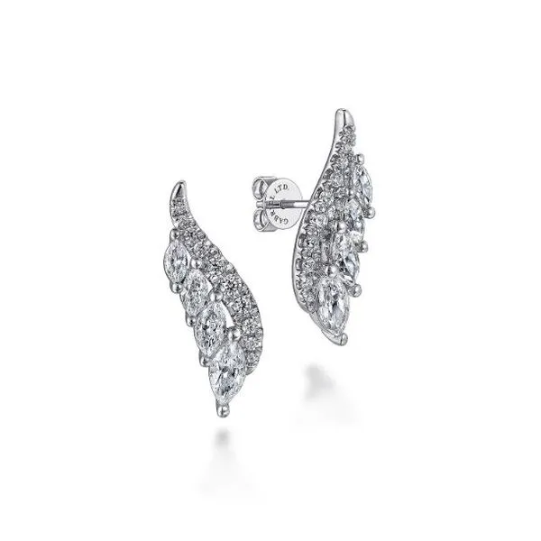 Gabriel & Co. Lusso White Gold Diamond Earrings SVS Fine Jewelry Oceanside, NY