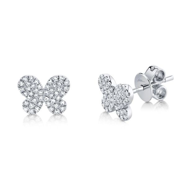 Shy Creation Diamond Butterfly Stud Earrings, .22ctw SVS Fine Jewelry Oceanside, NY