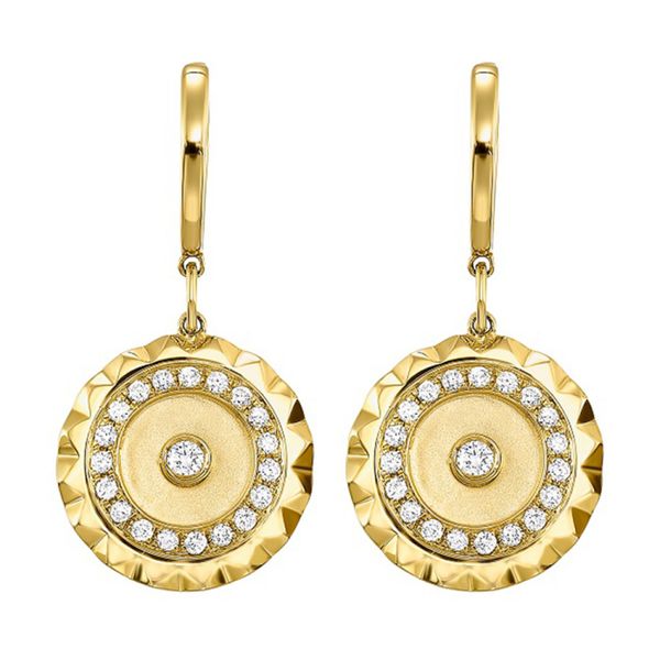 PASSION8 Yellow Gold & Diamond Earrings, 0.5Cttw SVS Fine Jewelry Oceanside, NY
