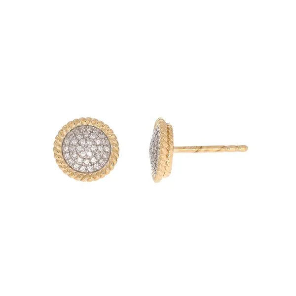 Ella Stein Circle Rope Gold Plated Silver Earrings SVS Fine Jewelry Oceanside, NY